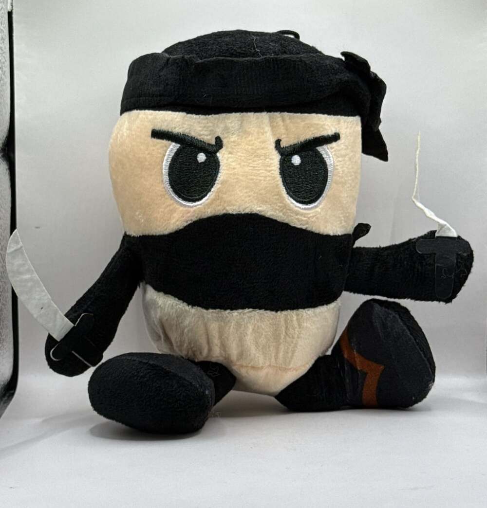 Assassin Cappuccino Plush Toy Coffee Cup With Headscarf Sword